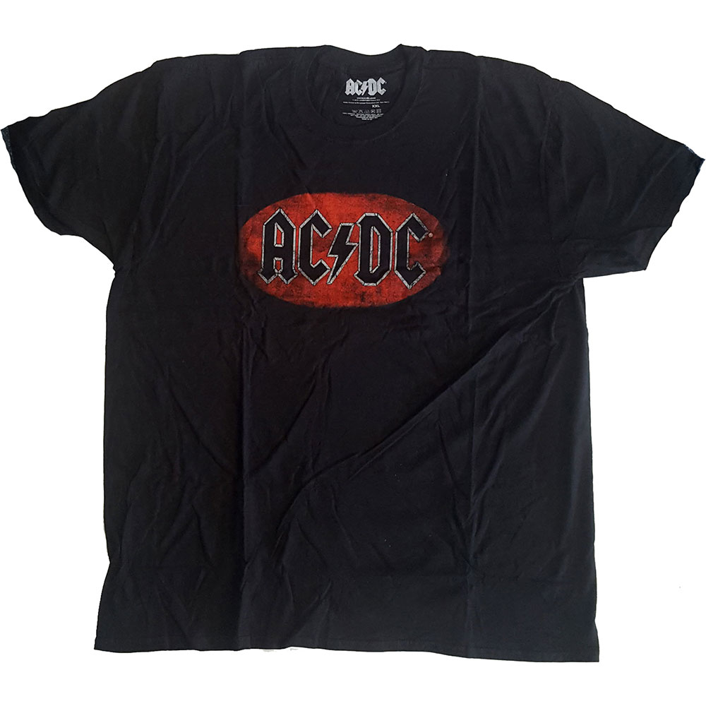 AC/DC Unisex T-Shirt: Oval Logo Vintage by AC/DC
