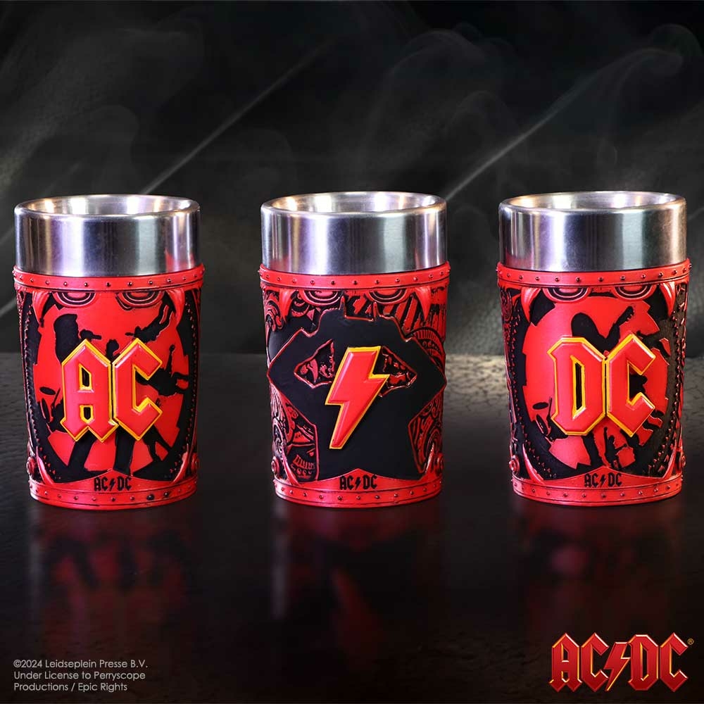 ACDC Logo Set of 3 Shot Glass Set by AC/DC (B6638B24)