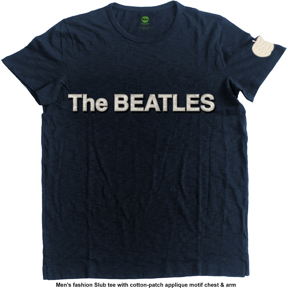 The Beatles Unisex Applique T-Shirt: Logo & Apple by The Beatles