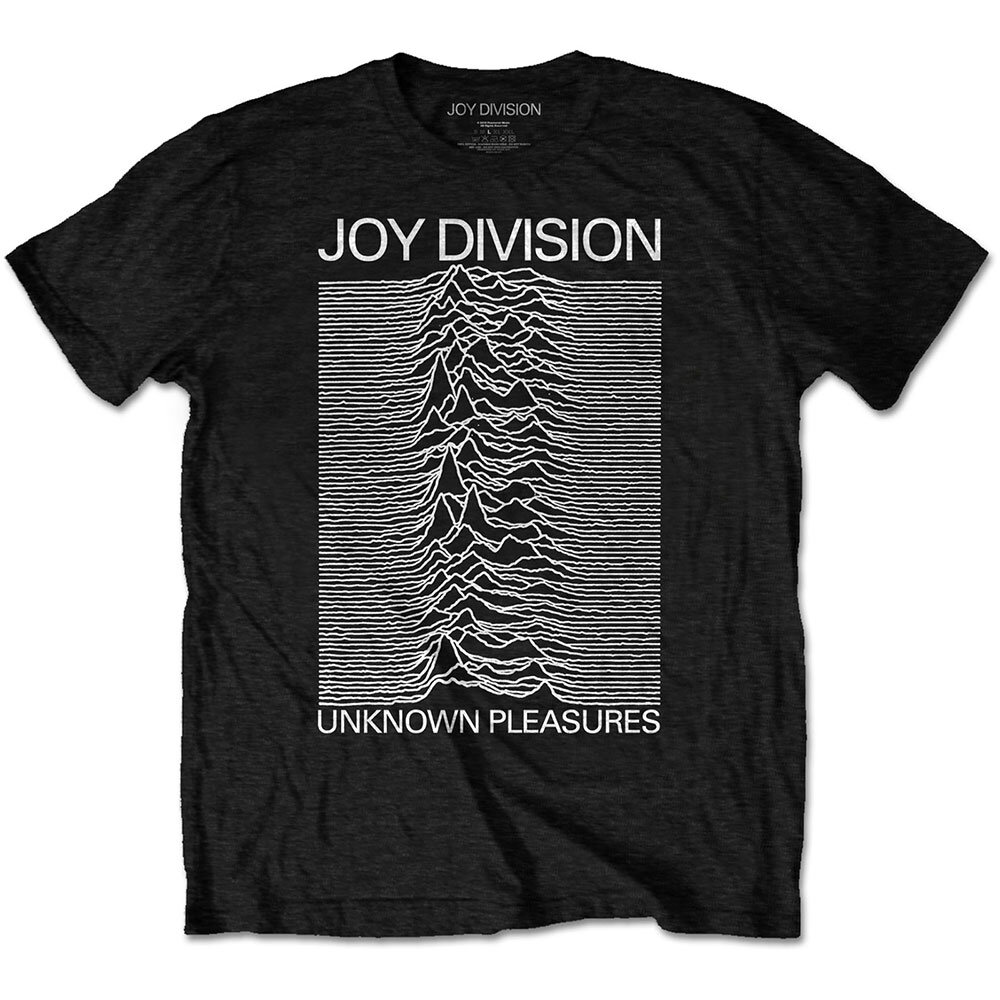 Joy Division Ringer T-Shirt Unknown Pleasures Logo Officiel Unisexe Noir