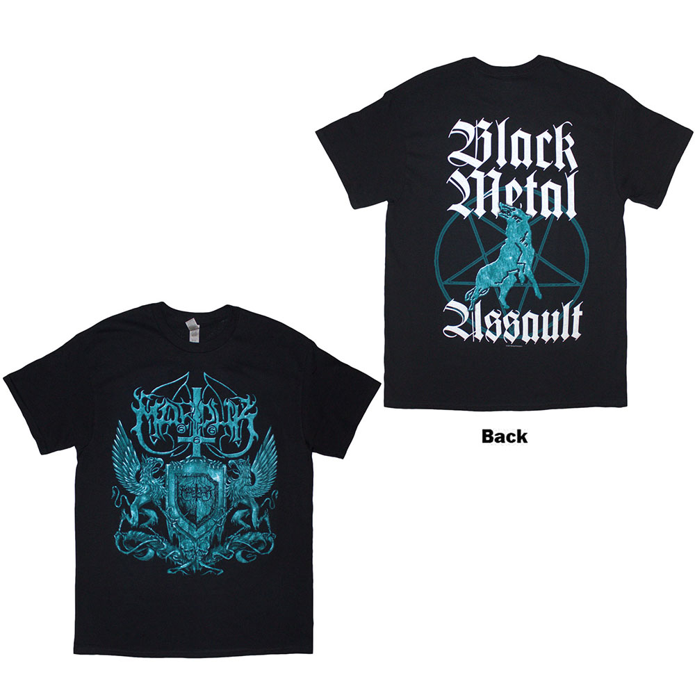 Marduk Unisex T-Shirt: Black Metal Assault (Black) (Back Print) by
