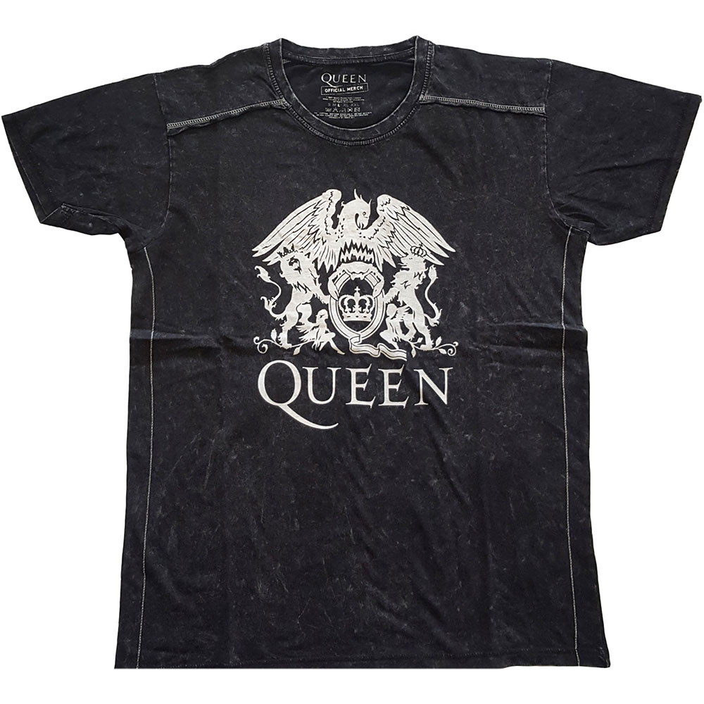 Queen Unisex Snow Wash T-Shirt: Classic Crest by Queen