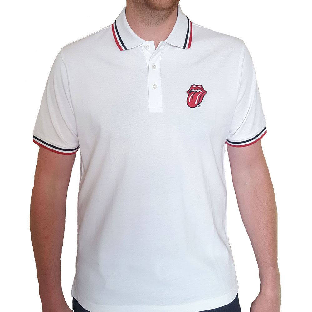 The Rolling Stones Unisex Polo Shirt: Classic Tongue by The Rolling Stones