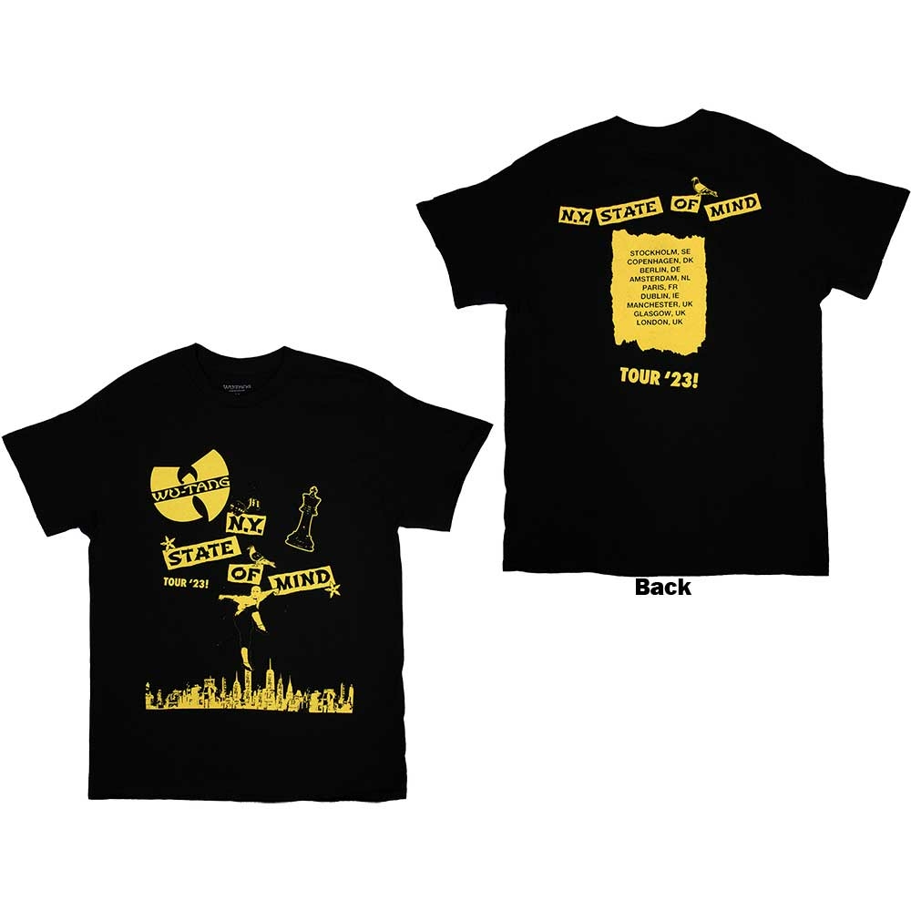 Wu-Tang Clan Unisex T-Shirt: Tour '23 NY State Of Mind (Back Print