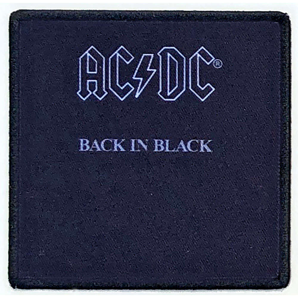AC/DC Standard Patch: Back In Black (Album Cover) by AC/DC (ACDCALBPAT06)