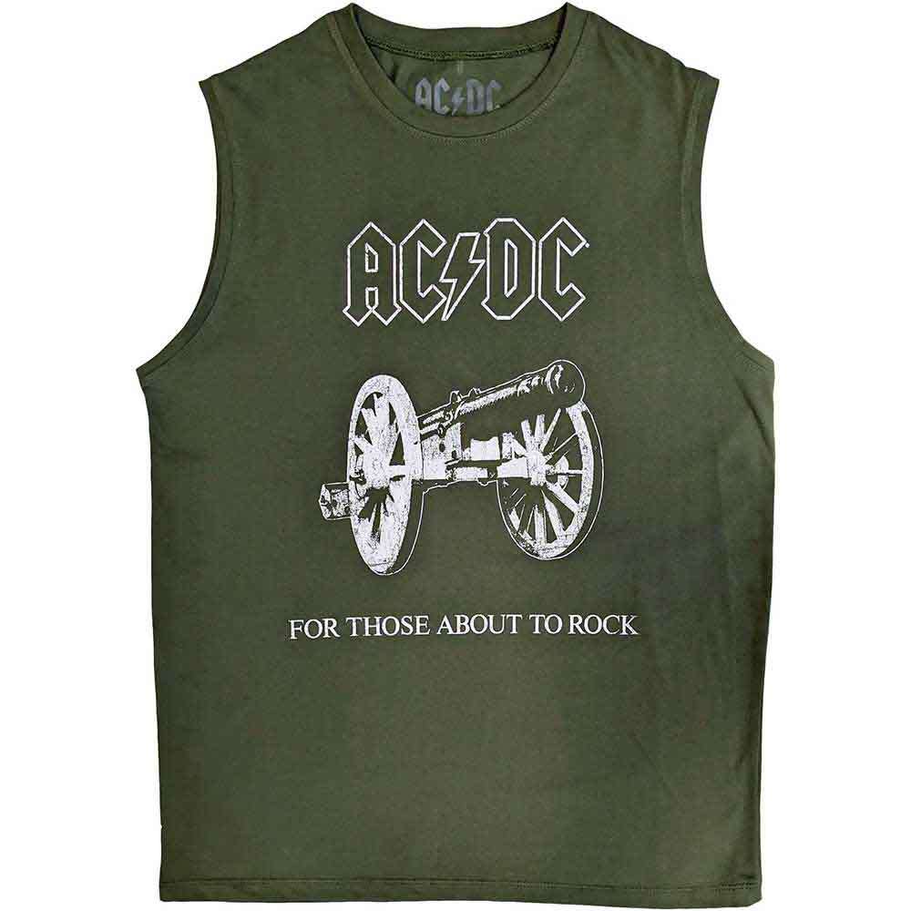 AC/DC Unisex Tank T-Shirt: About To Rock (Green) by AC/DC