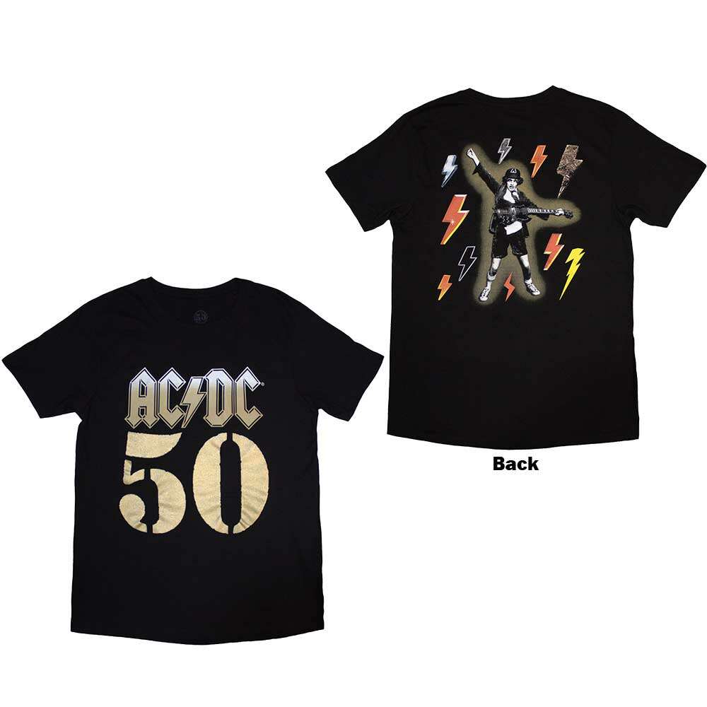 AC/DC Unisex T-Shirt: Bolt Array (Back Print) by AC/DC