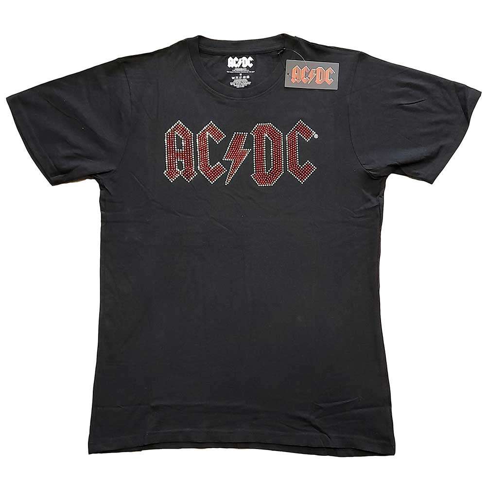 AC/DC Unisex Embellished T-Shirt: Full Colour Logo by AC/DC