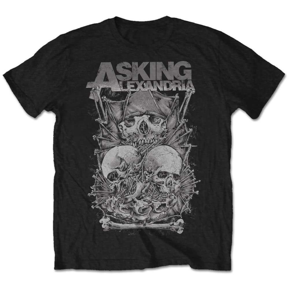 Asking Alexandria Unisex T-Shirt: Skull Stack by Asking Alexandria
