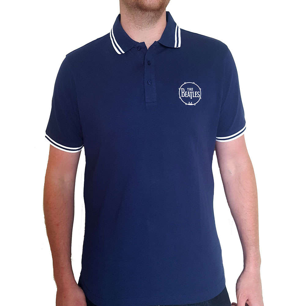 The Beatles Unisex Polo Shirt: Drum Logo by The Beatles