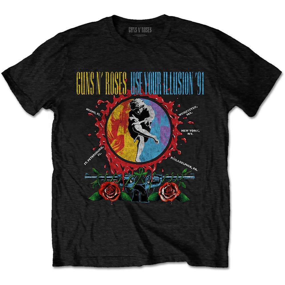 Guns N' Roses Unisex T-Shirt: Use Your Illusion Circle Splat by