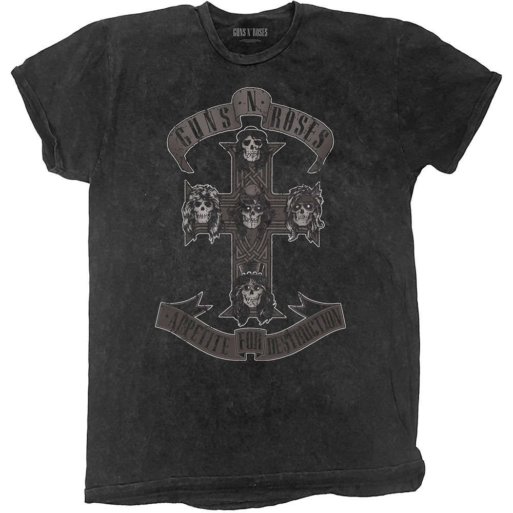 Guns N' Roses Unisex T-Shirt: Monochrome Cross (Dip-Dye) by Guns N