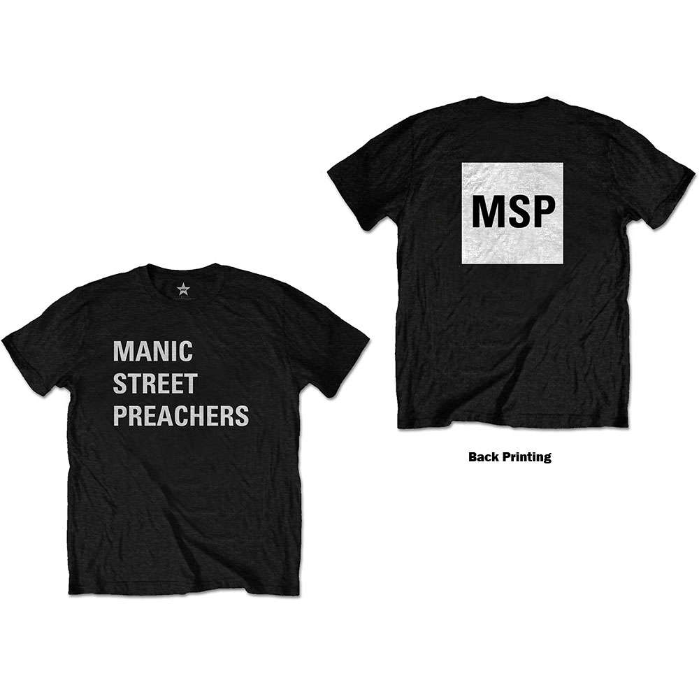 Manic Street Preachers Unisex T-Shirt: Block Logo (Back Print) by