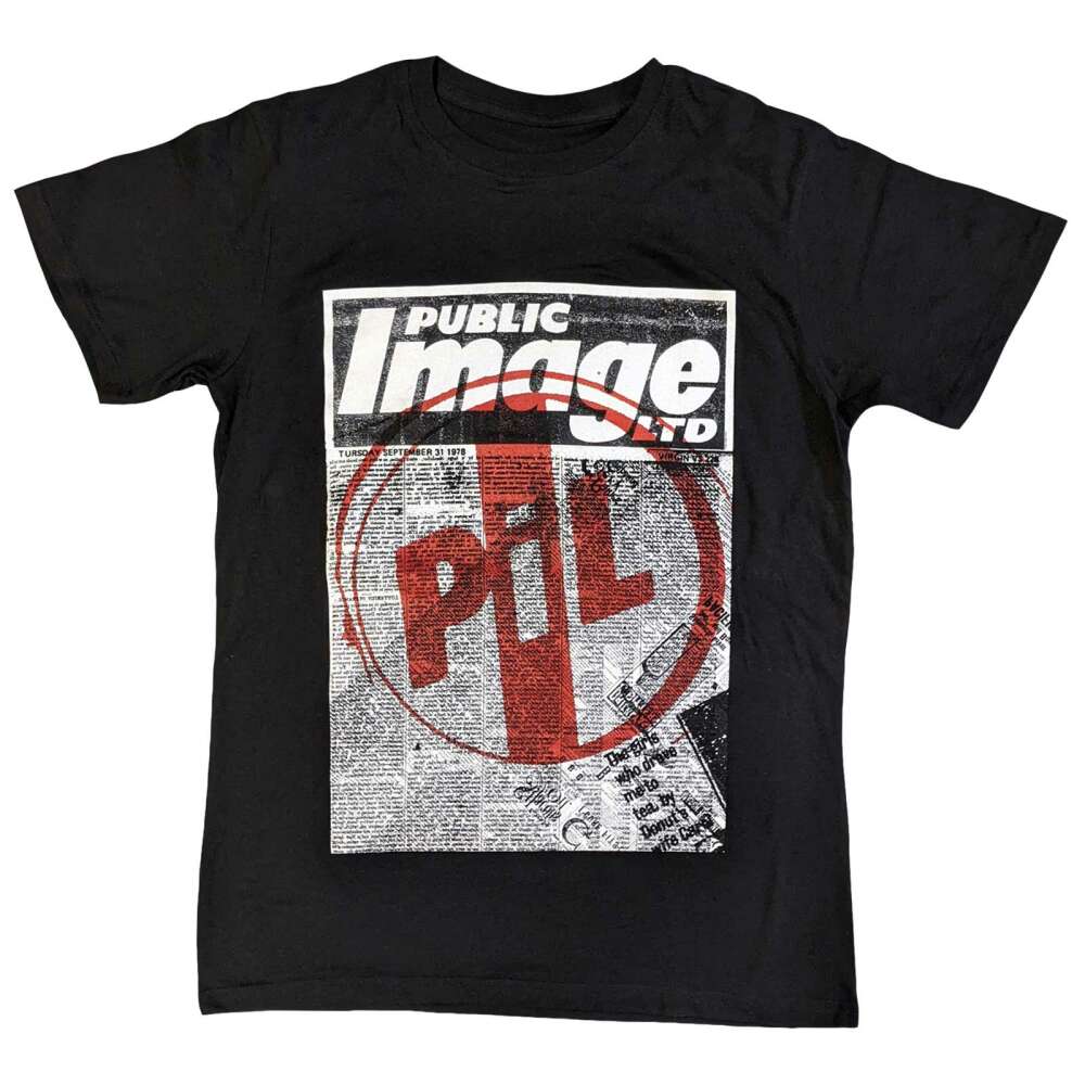 T-shirt Public Image Ltd (PIL) 1989 - Noir Unisexe - Tailles S à 5XL - Coton