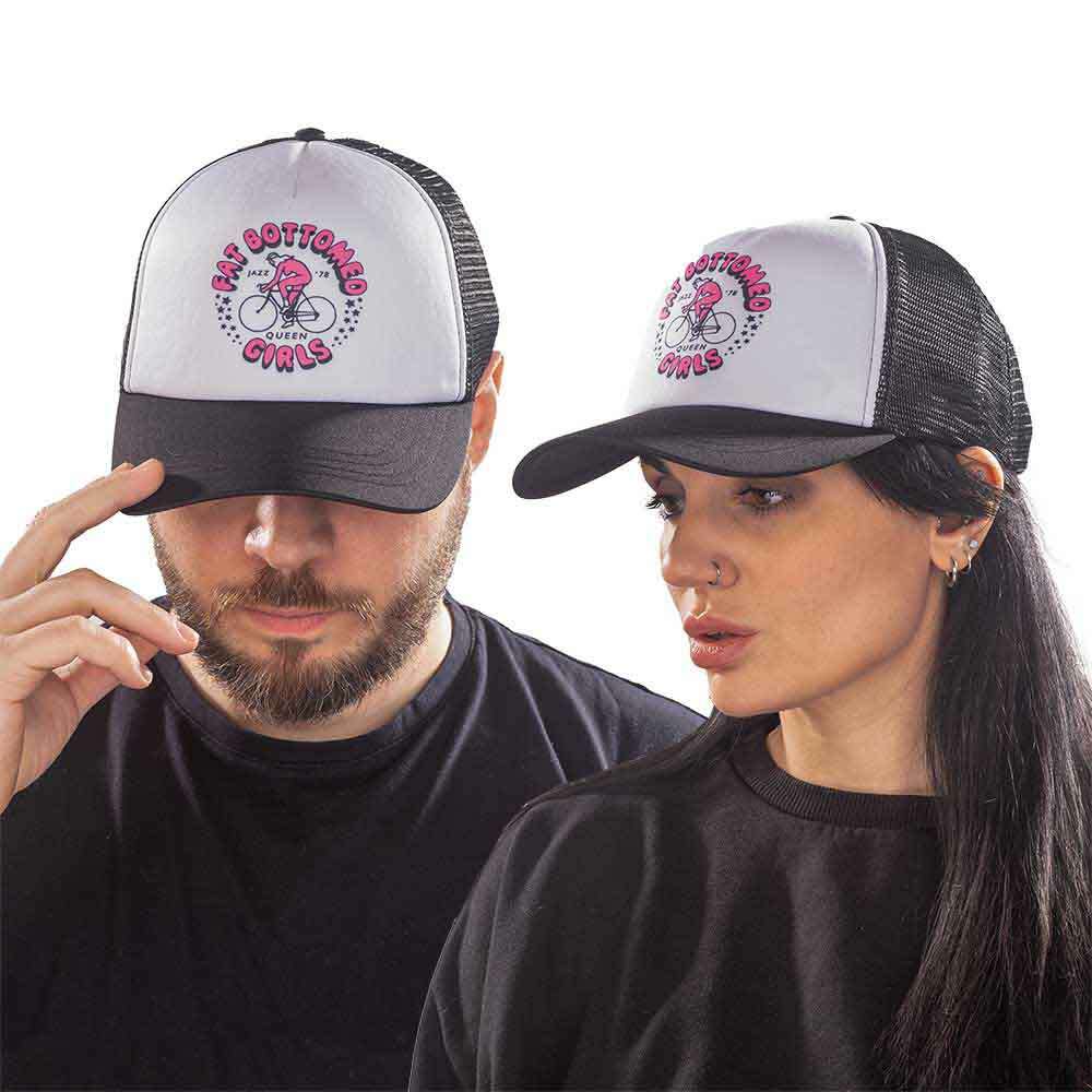 Queen Unisex Mesh Back Cap: Fat Bottomed Girls by Queen (QUMBCAP03BW)