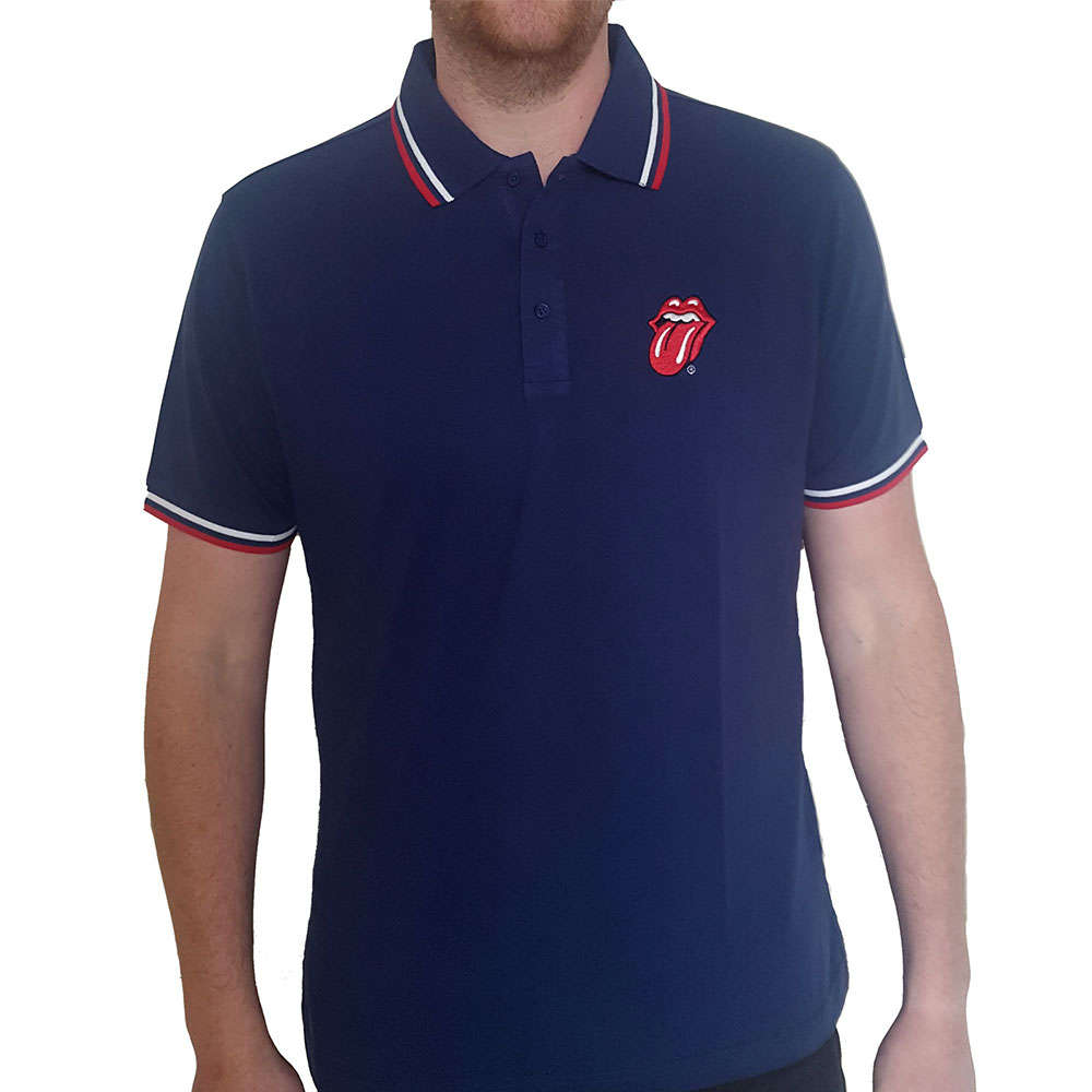 The Rolling Stones Unisex Polo Shirt: Classic Tongue by The Rolling Stones