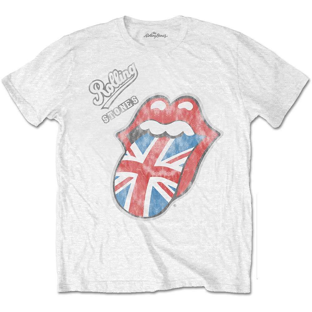 The Rolling Stones Unisex T-Shirt: Vintage British Tongue (Soft