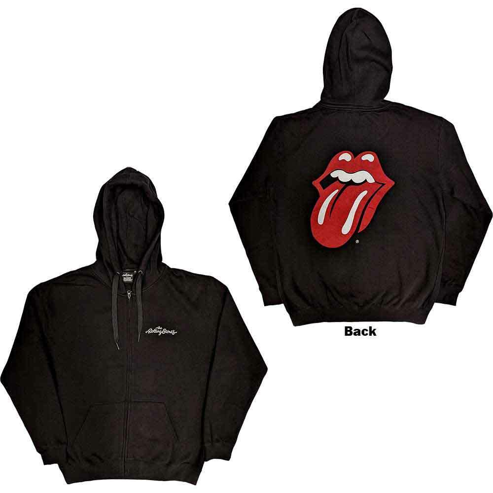 Officially Licensed Rolling Stones US Tour Hoodie – Men’s Black Graphic Hooded Sweatshirt