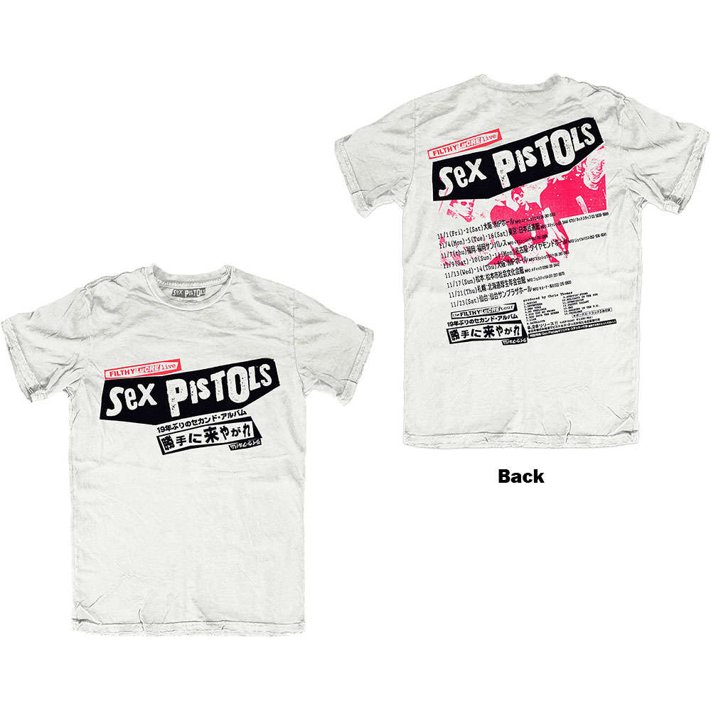 The Sex Pistols Unisex T-Shirt: Filthy Lucre Japan (Back Print) by