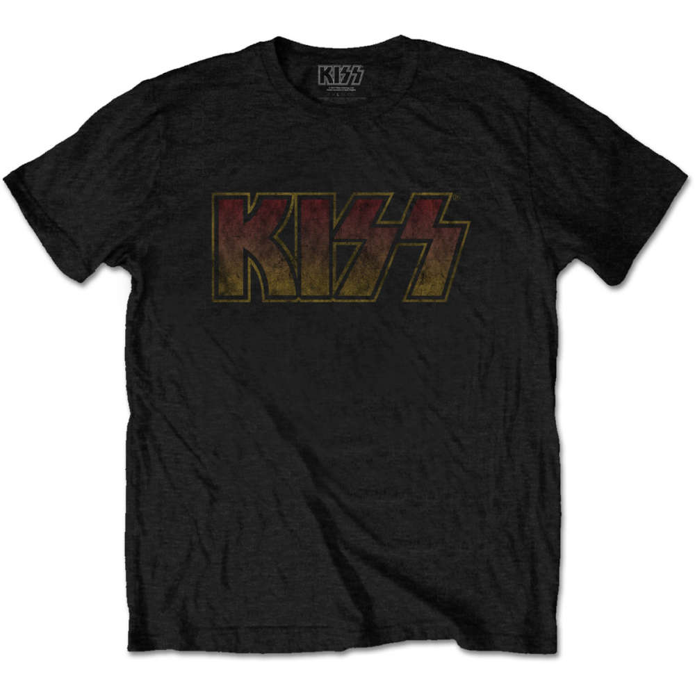 Kiss Classic Logo Vintage Black T-Shirt by RockOff Trade