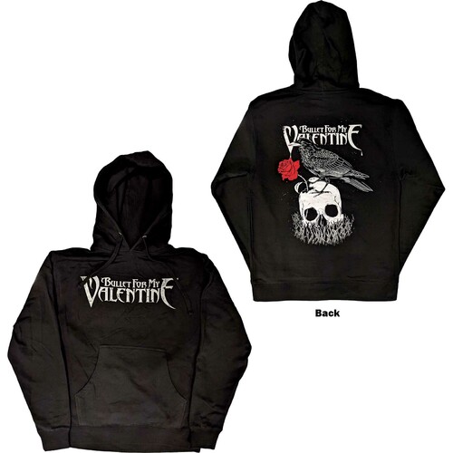 Bullet For My Valentine Unisex Pullover Hoodie: Logo & Raven (Back