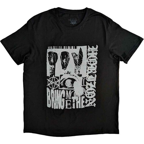Bring Me The Horizon Unisex T-Shirt: Flame Hex & Text Logo by