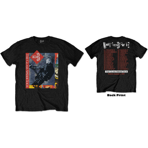 David Bowie Unisex T-Shirt: Glass Spider Tour (Back Print) by