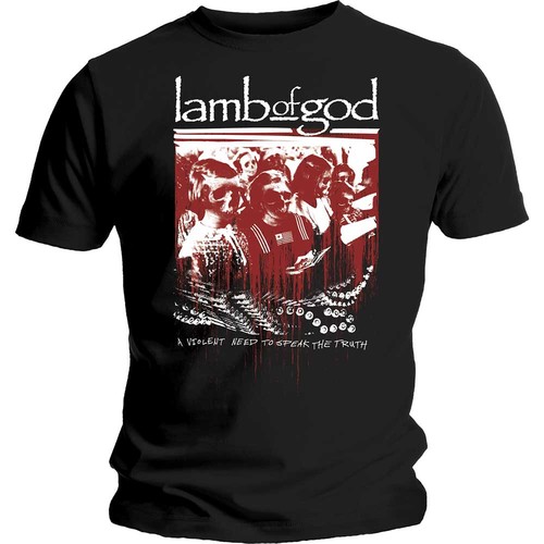 T-shirt Lamb Of God 'All Seeing Red' - Noir, 100% Coton, Neuve Avec étiquette