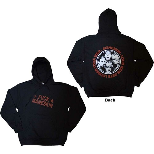 Maneskin Unisex Pullover Hoodie: Fuck Maneskin (Back Print & Ex