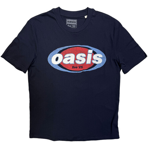 Oasis Unisex T-Shirt: 1998 World Tour - USA/Canada (Navy Blue