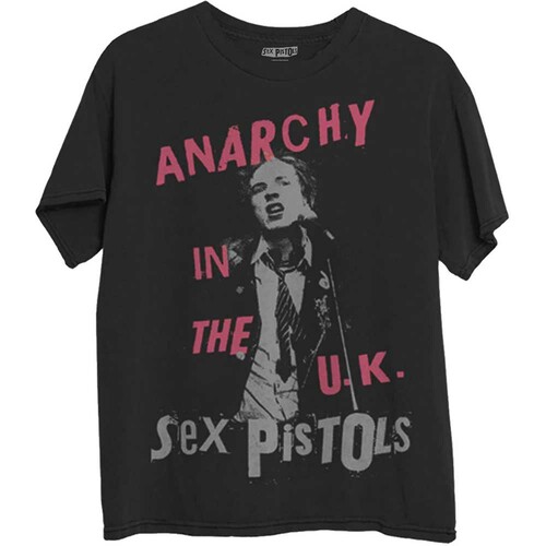T-Shirt Ufficiale Sex Pistols - Logo Never Mind Distressed, Grigio, Taglia M, Unisex - 3
