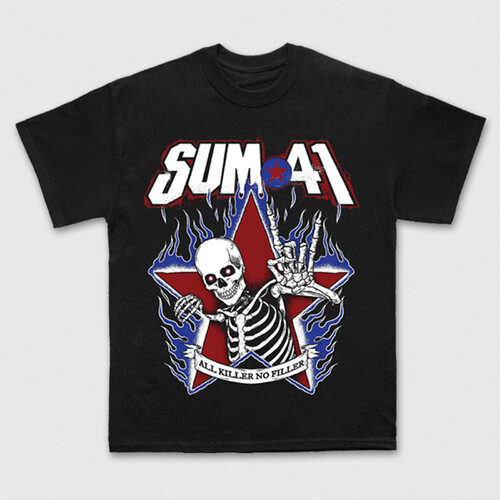 Sum 41 Unisex Tank T-Shirt: All Killer No Filler Skeleton (Black