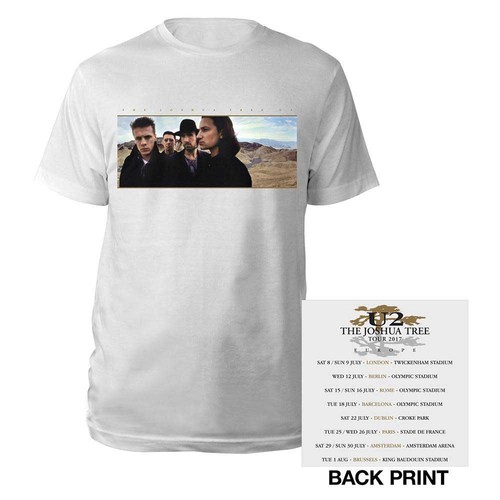U2 Unisex T-Shirt: Joshua Tree Photo (Back Print) by U2